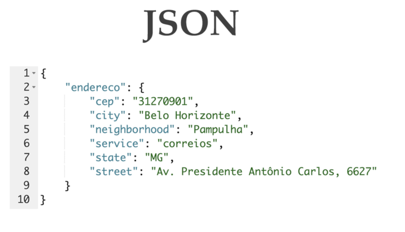 Correios API JSON response
